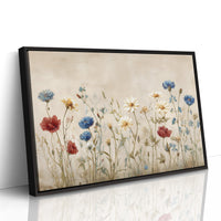 Field Blooms On Vintage Canvas