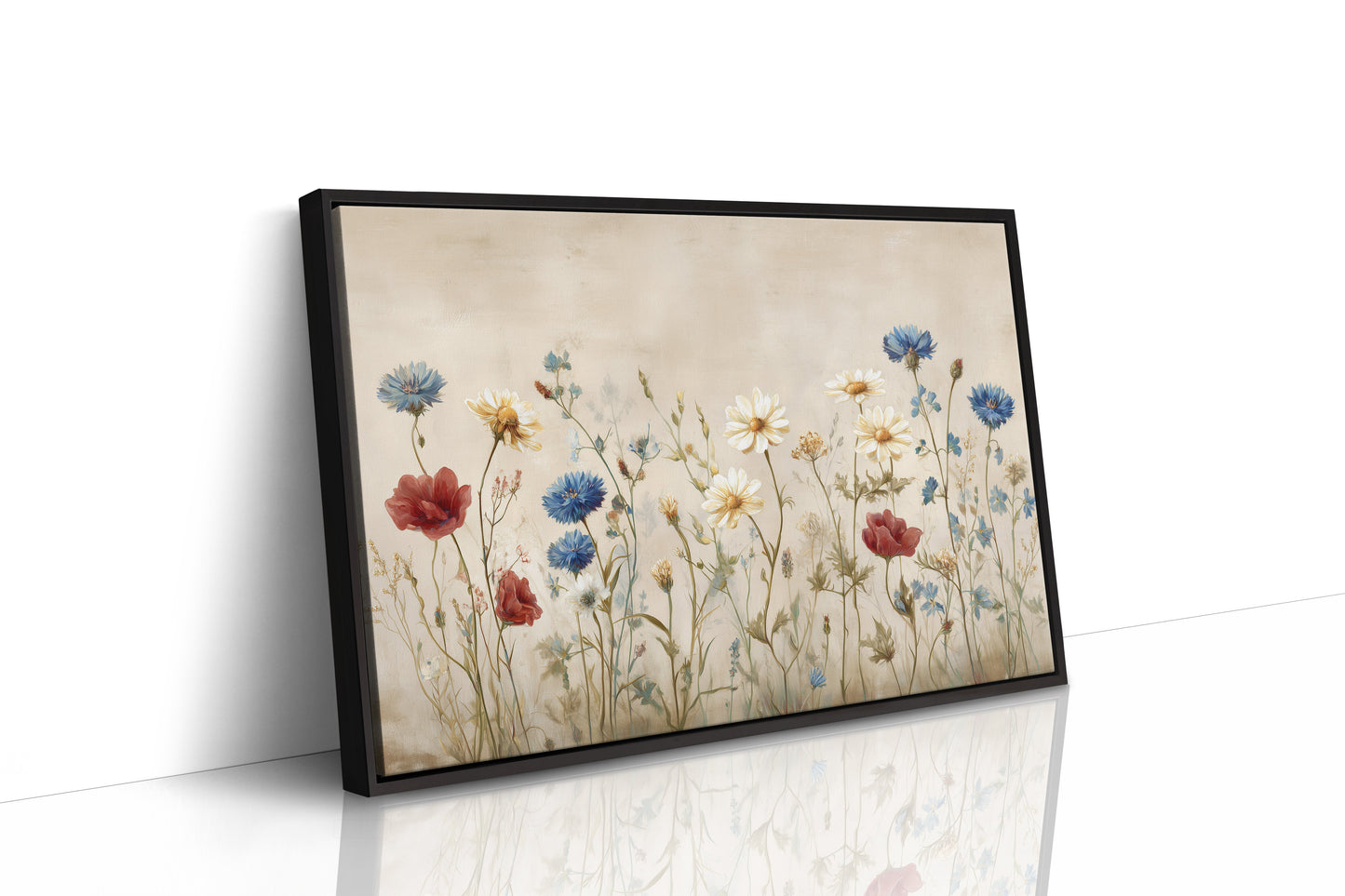Field Blooms On Vintage Canvas