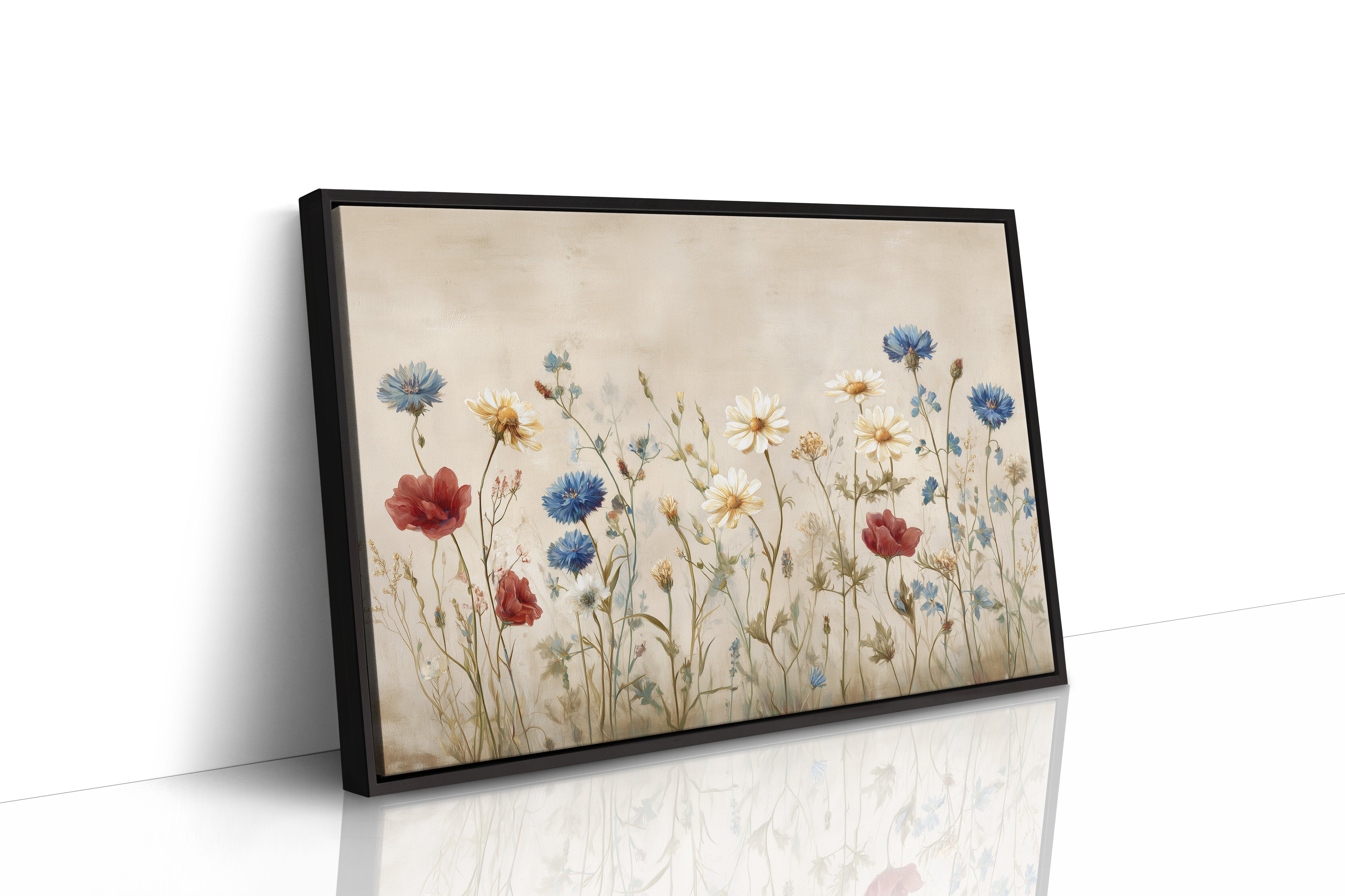 Field Blooms On Vintage Canvas