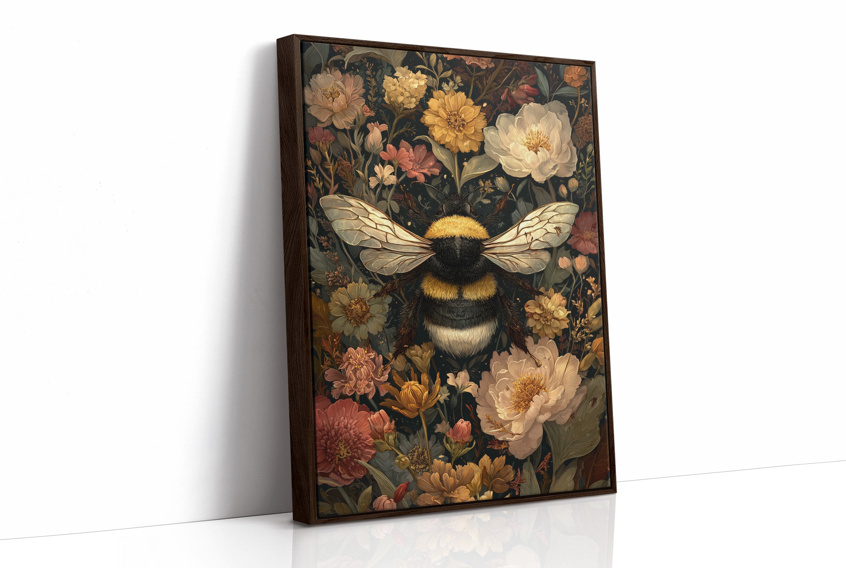 Bumblebee Among Vintage Blooms