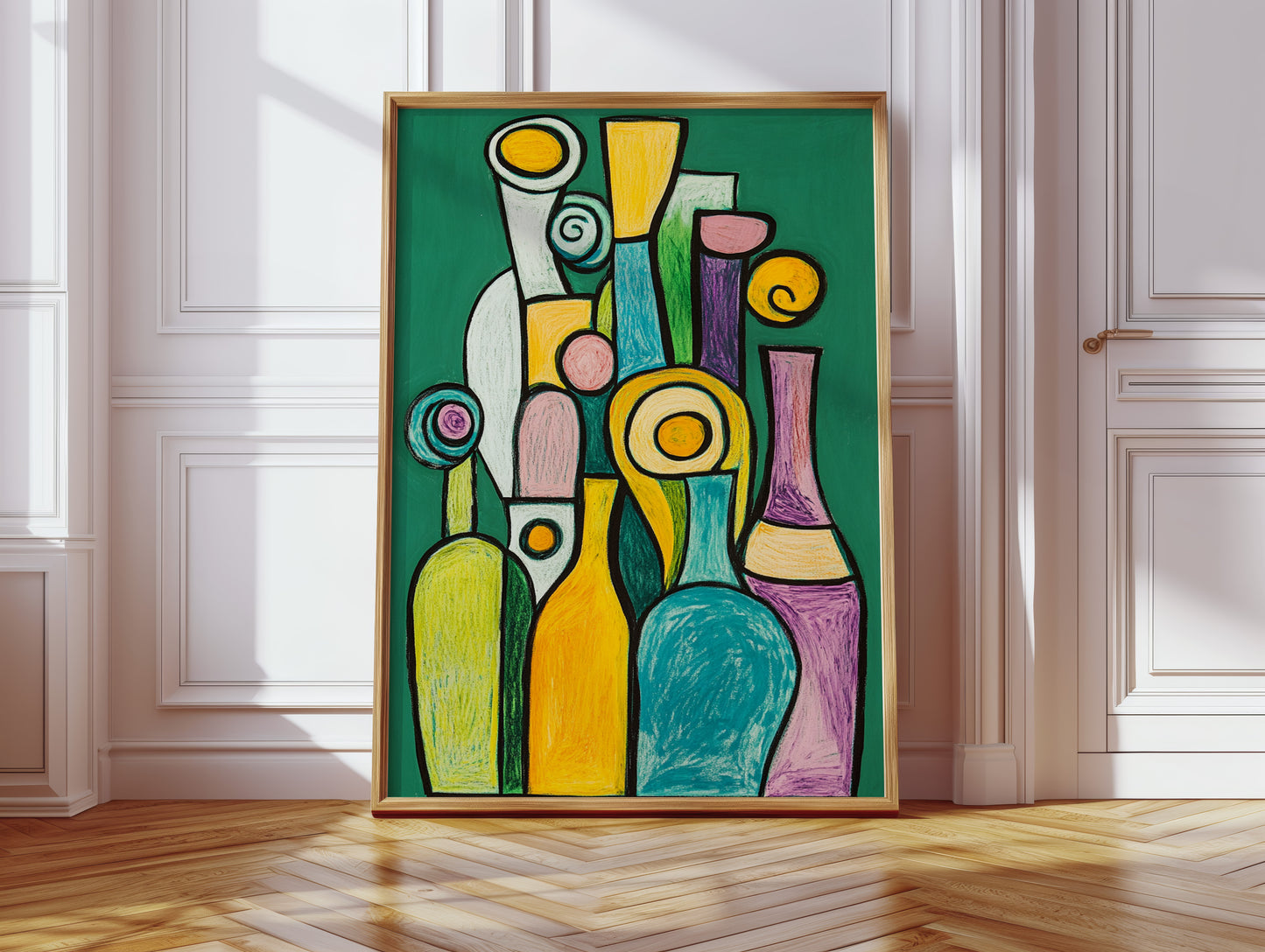 Bottles Dance In Emerald Light