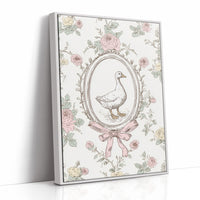 Pastoral Portrait: Duck in Floral Elegance
