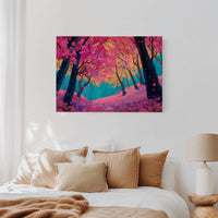 Cherry Blossoms Dance In Turquoise Light