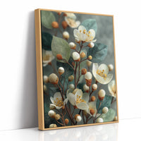 Cream Blossoms and Amber Buds