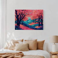Cherry Blossoms Dance Above Turquoise Hills