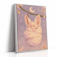 Sleepy Pink Bat Moonlight