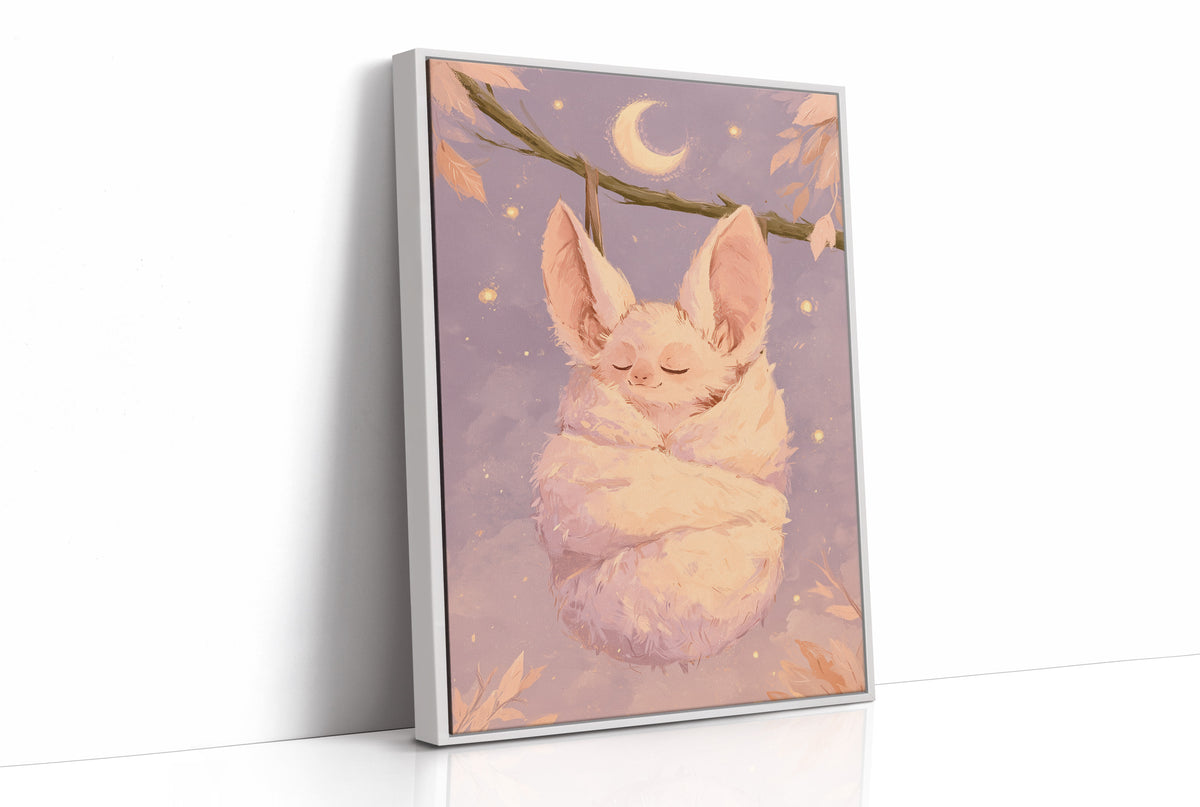 Sleepy Pink Bat Moonlight