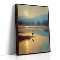 Heron's Dawn On Still Waters