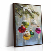 Ornaments Dance Under Snowy Boughs