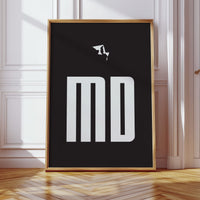 Bold Letters Map Maryland's Story
