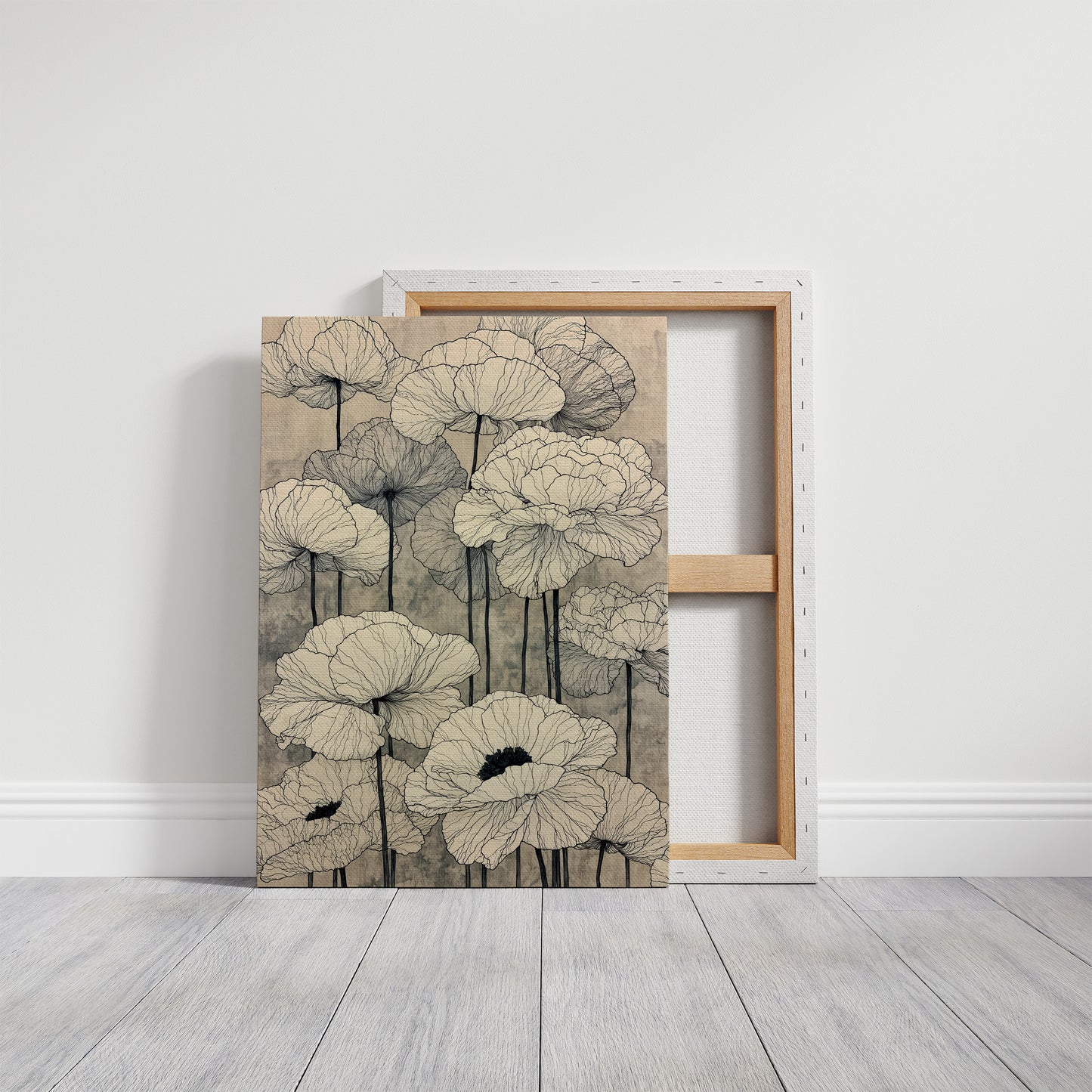Faded Poppies on Parchment