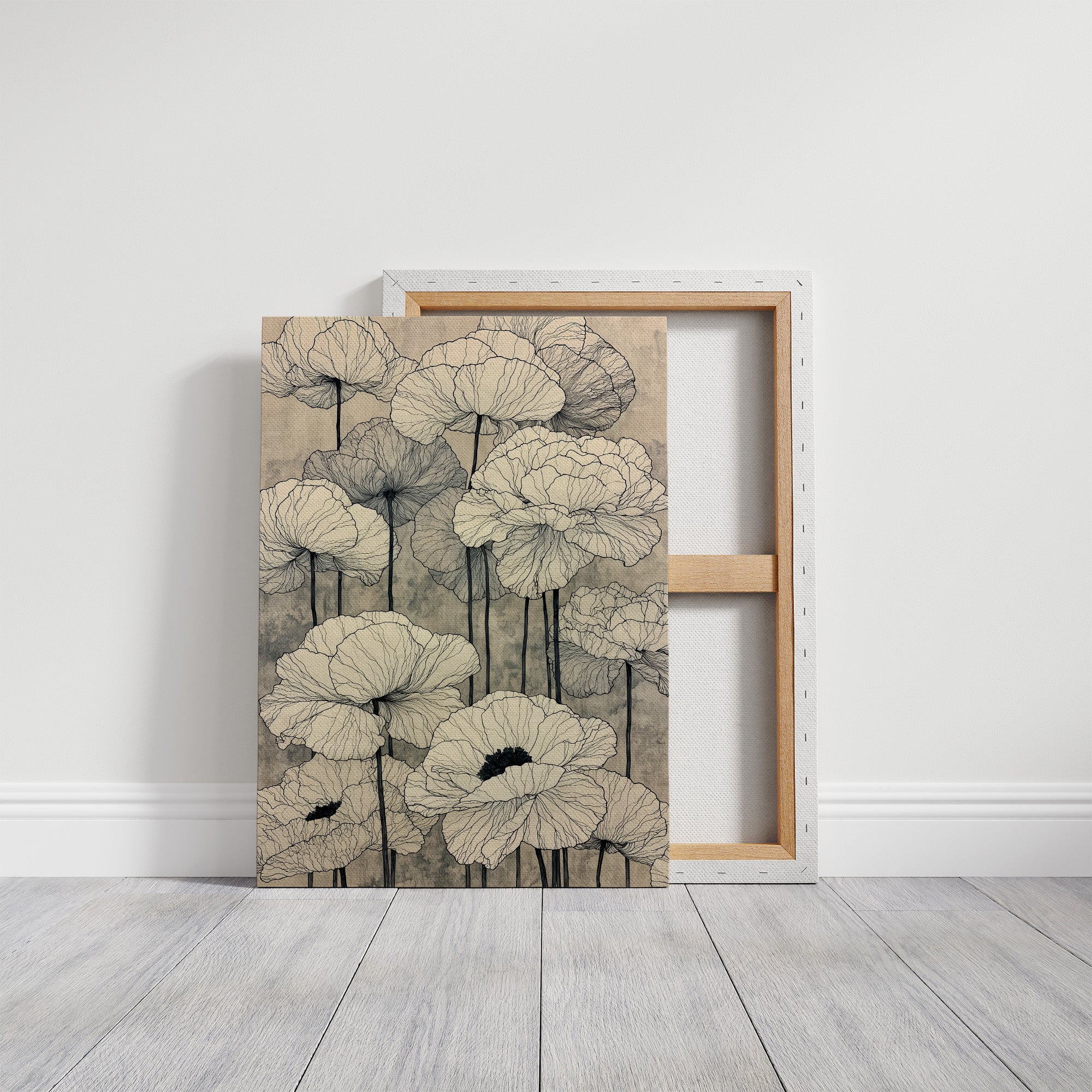Faded Poppies on Parchment
