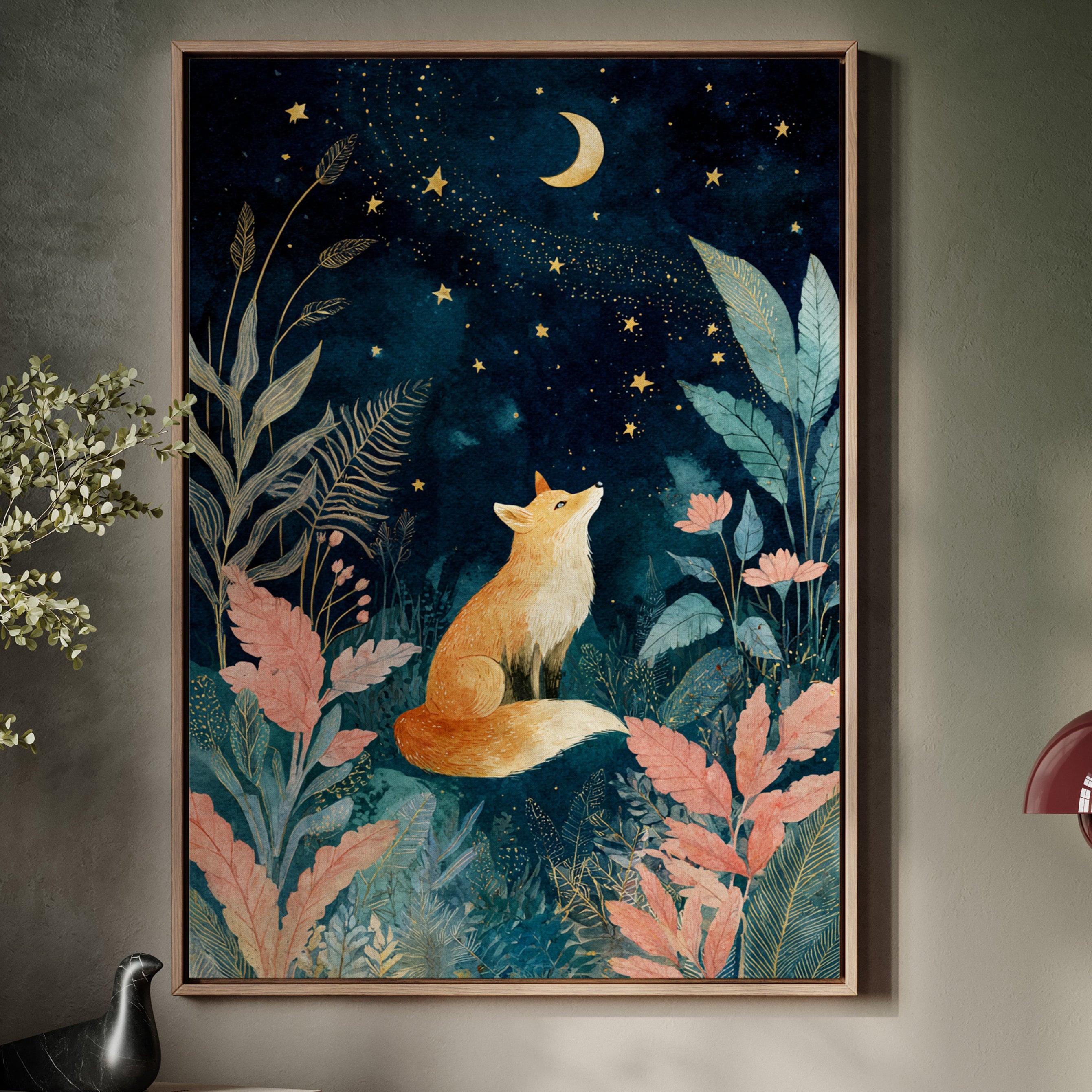 Fox Under a Starry Night