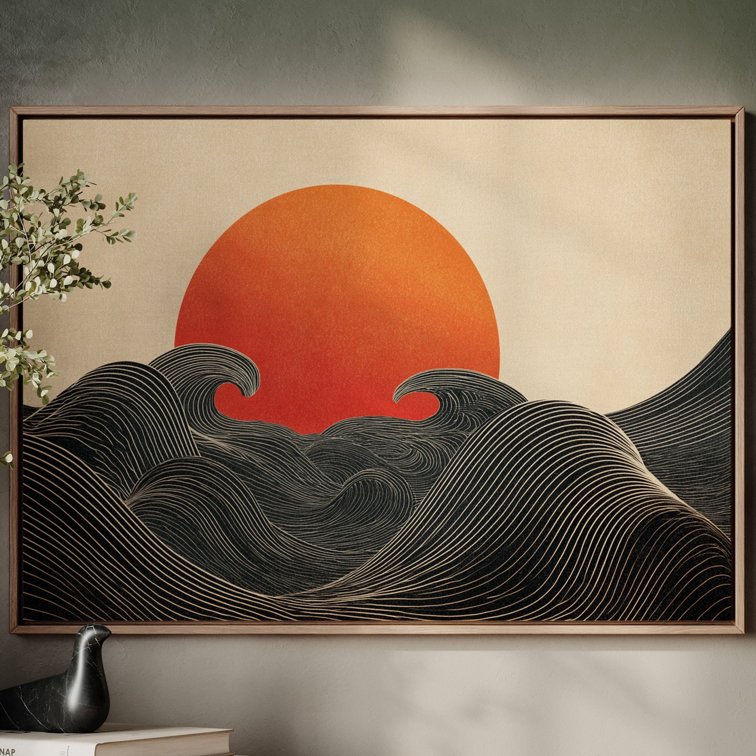 When Waves Embrace the Setting Sun