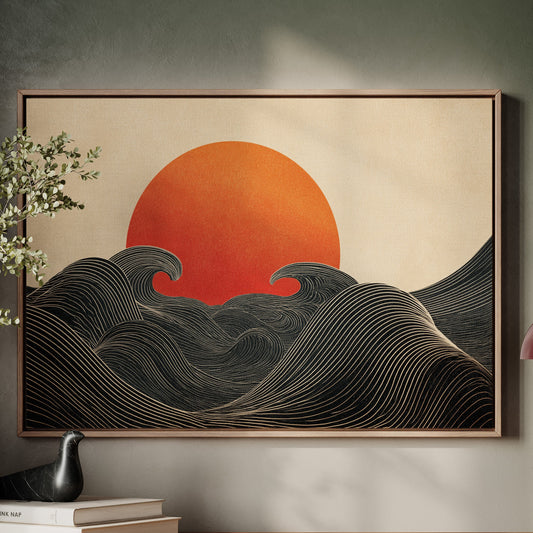 When Waves Embrace the Setting Sun