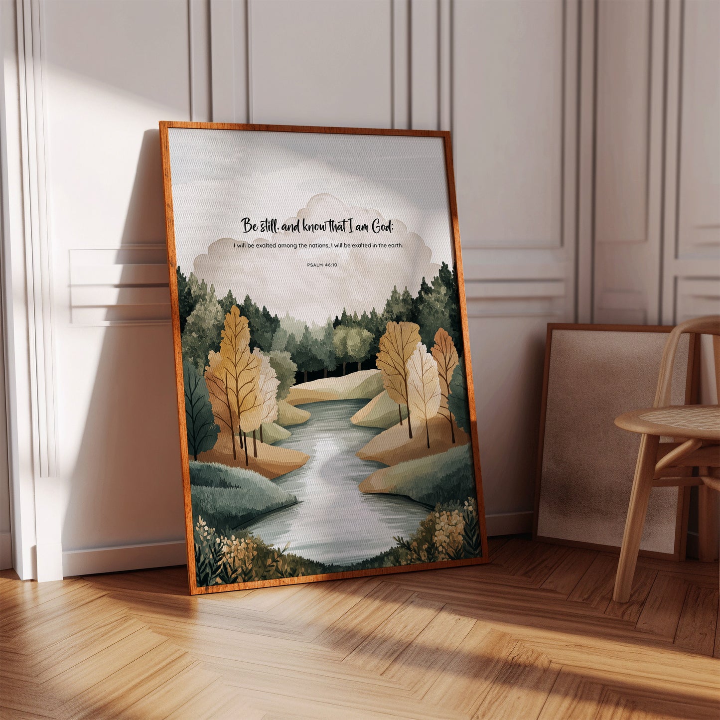 Be Still Autumn River Psalm Print