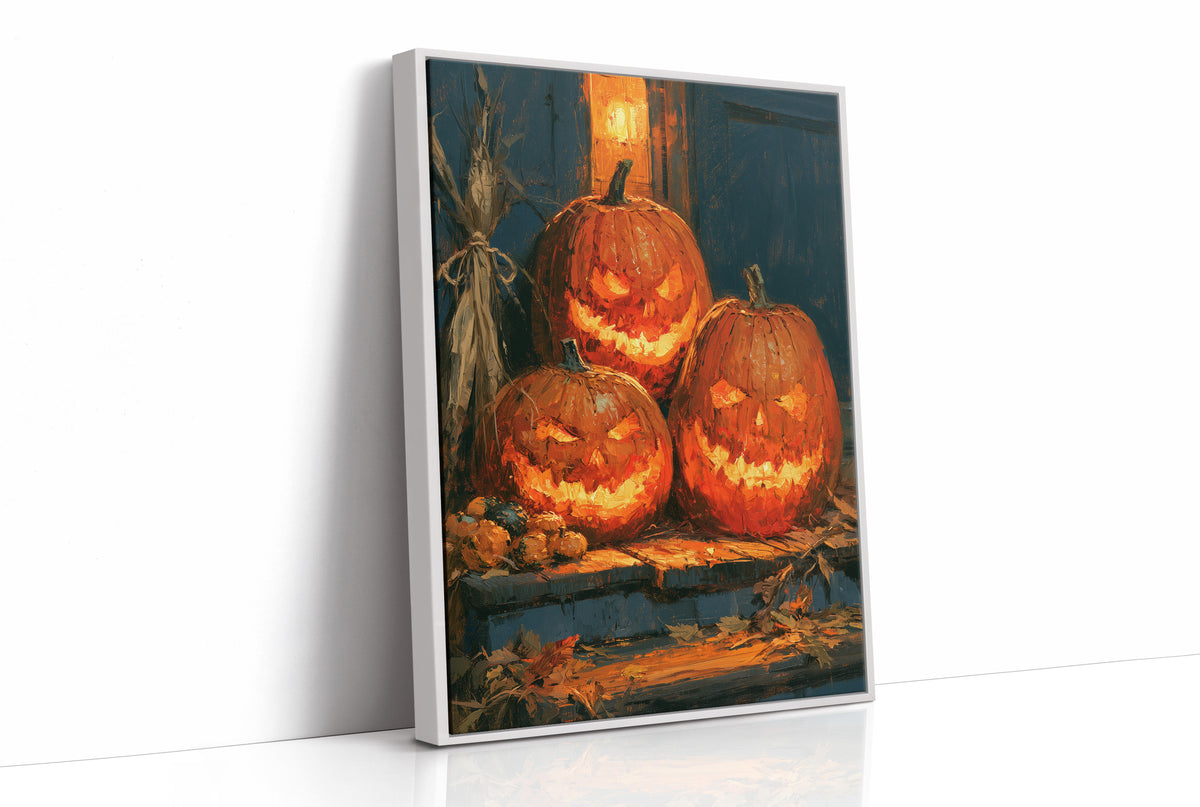Glowing Jack-o'-Lantern Trio