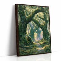 The Mossy Archway — Lavender Mist Forest Path Painting