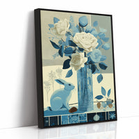 Blue Hare, Roses in Cut Glass
