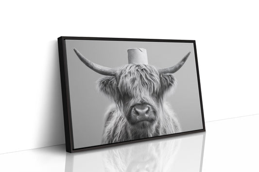 Highland Cow Wears Toilet Paper Crown