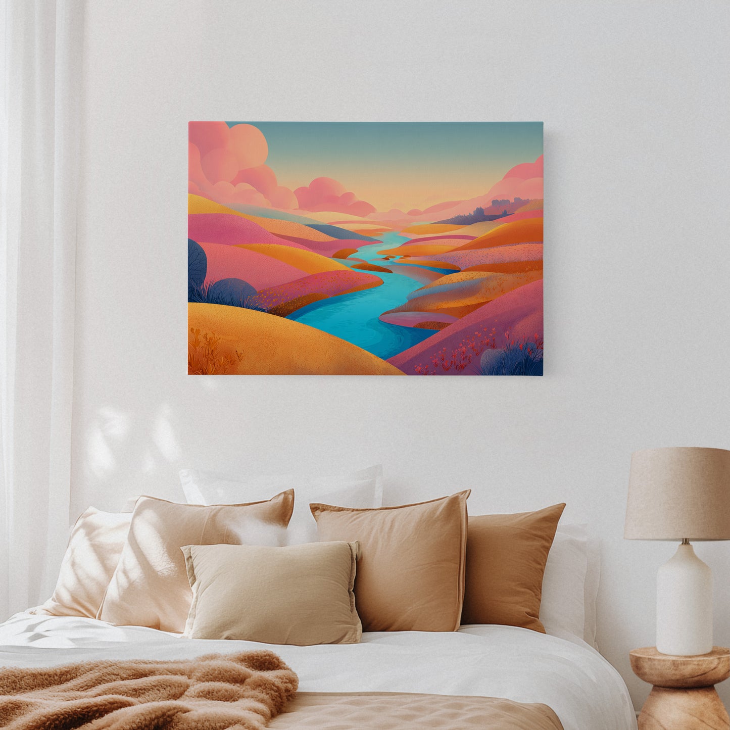 Turquoise River Cuts Through Sunset