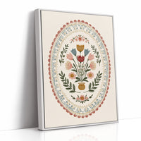 Folk Blooms in Oval Embrace