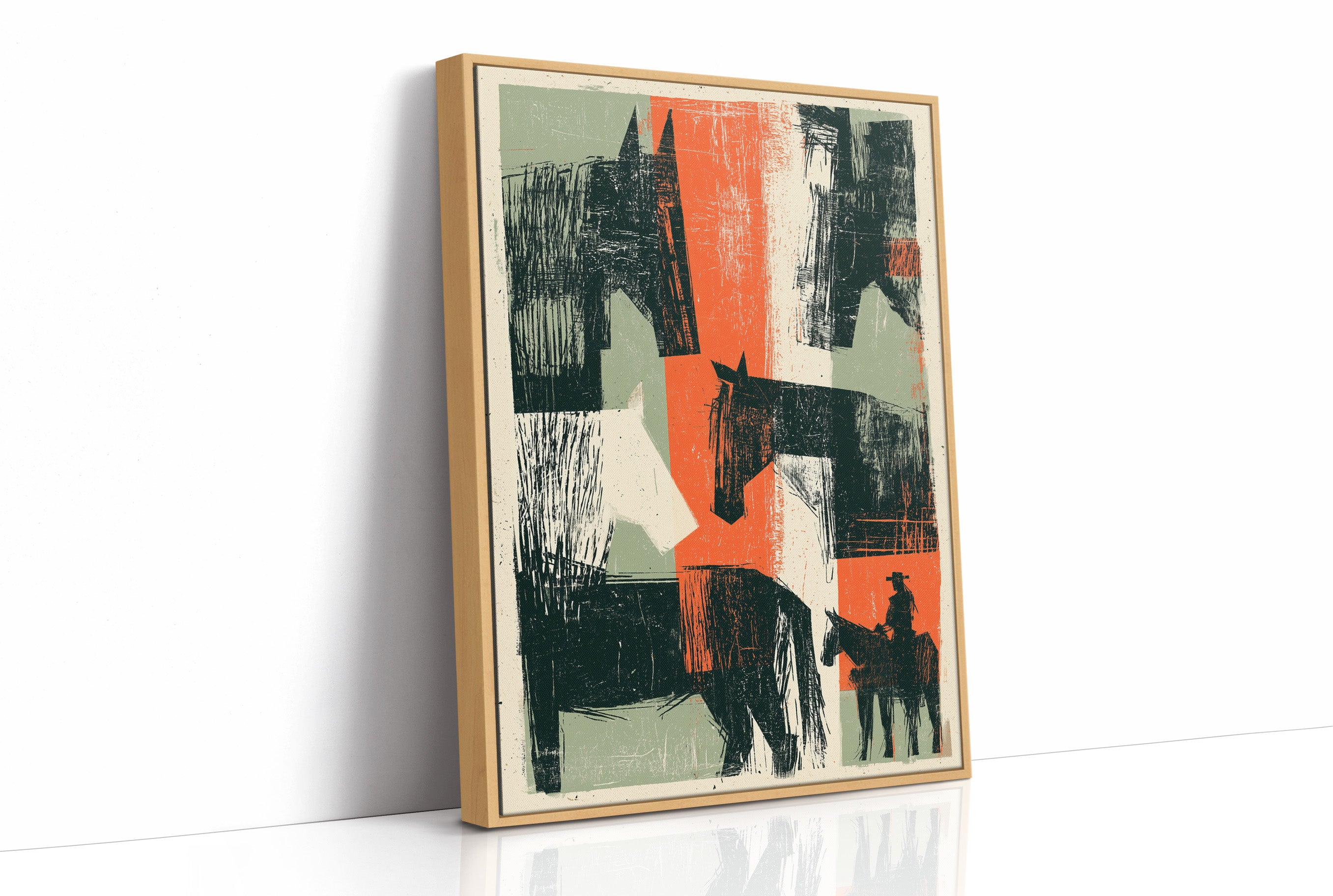 Abstract Rangeland Woodcut