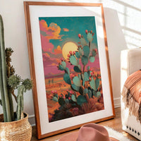 Prickly Pears Chase Desert Moonrise