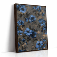 Midnight Blooms Against Golden Wood
