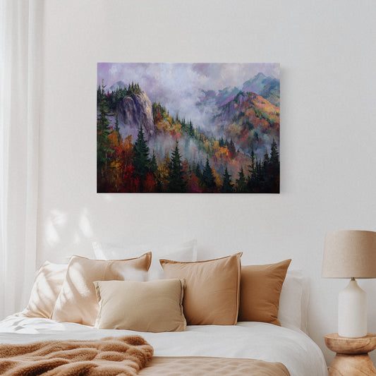 Autumn Mists Crown Mountain Peaks