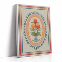 Tulip Trio in Cross-Stitch Medallion