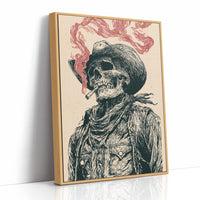 The Last Cowboy — Skeleton Portrait Engraving Print