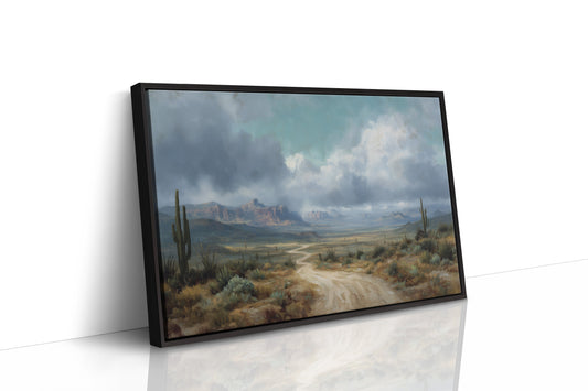 Storm Gathers Over Desert Path