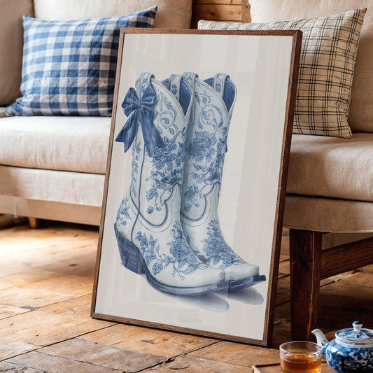 Wildflower Cowgirl Dreams - Blue Western Boots