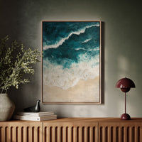 Textured Shoreline in Teal and Sand