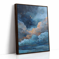 Midnight Oceans Meet Golden Clouds