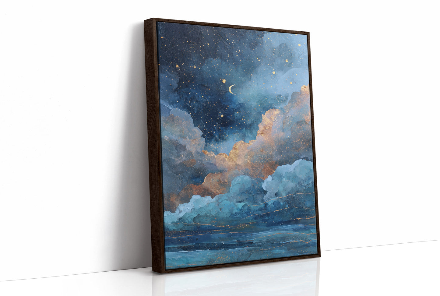 Midnight Oceans Meet Golden Clouds