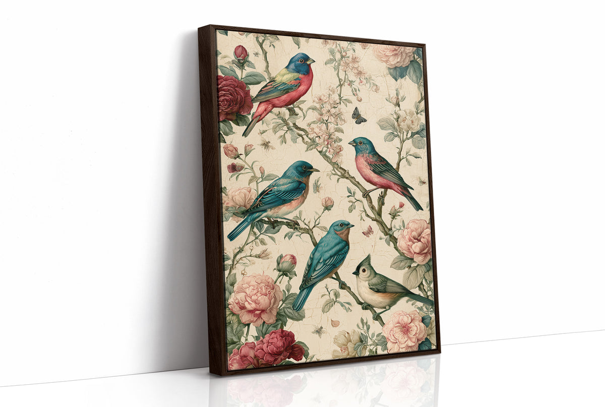 Songbirds and Roses — Vintage Chinoiserie Bird Print