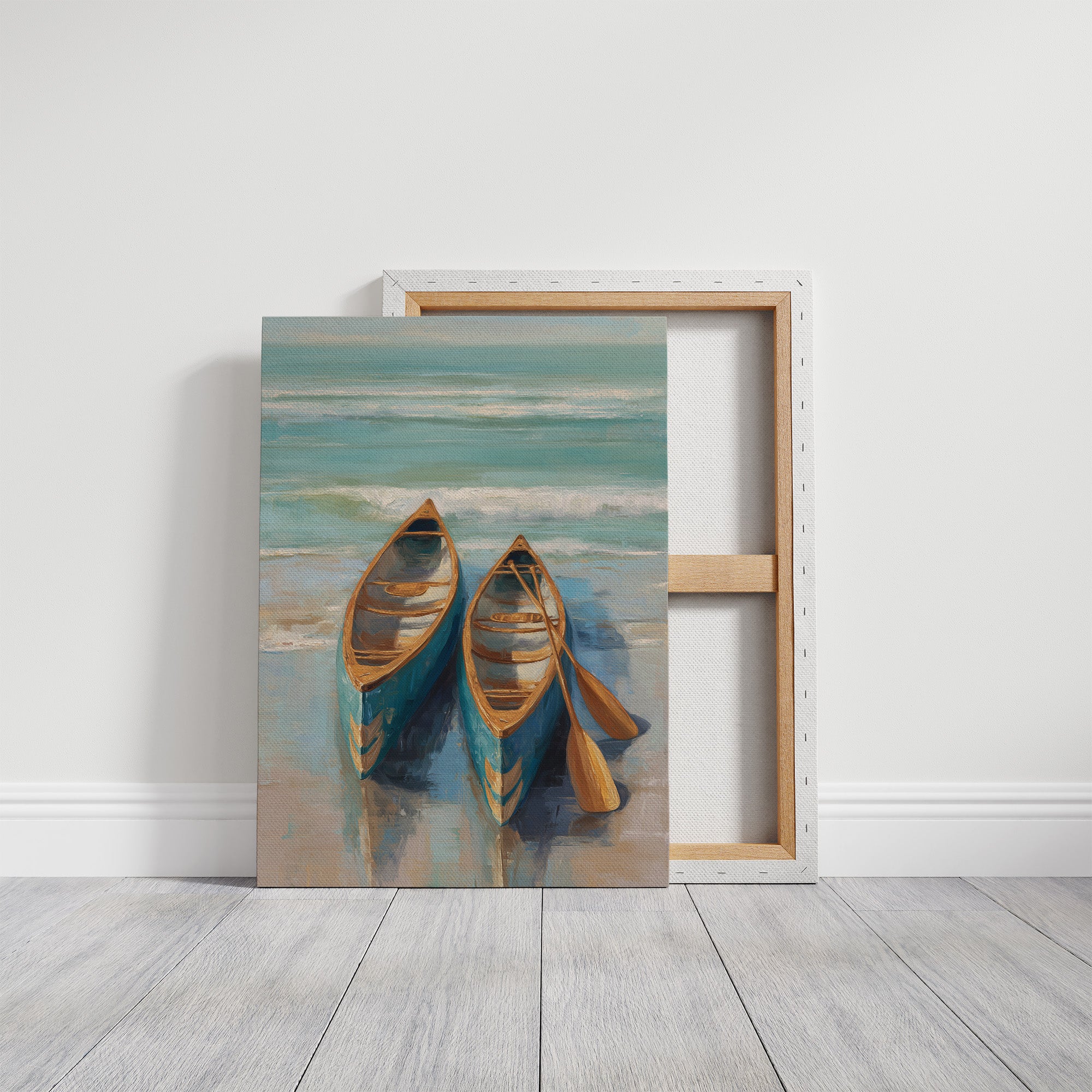 Canoes Rest On Misty Shores