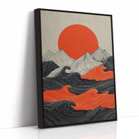 Crimson Sun Over Tidal Lines