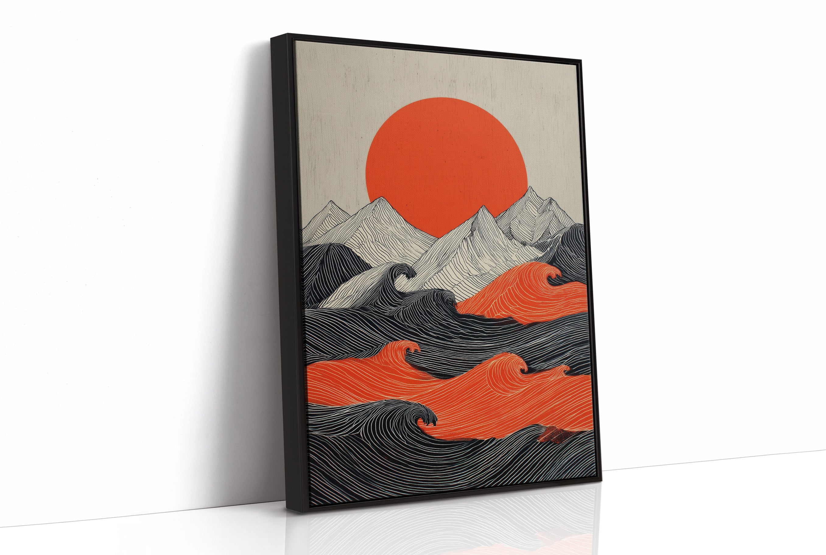 Crimson Sun Over Tidal Lines