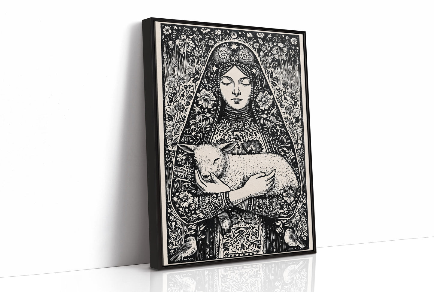 Madonna and Lamb: A Woodcut Devotion