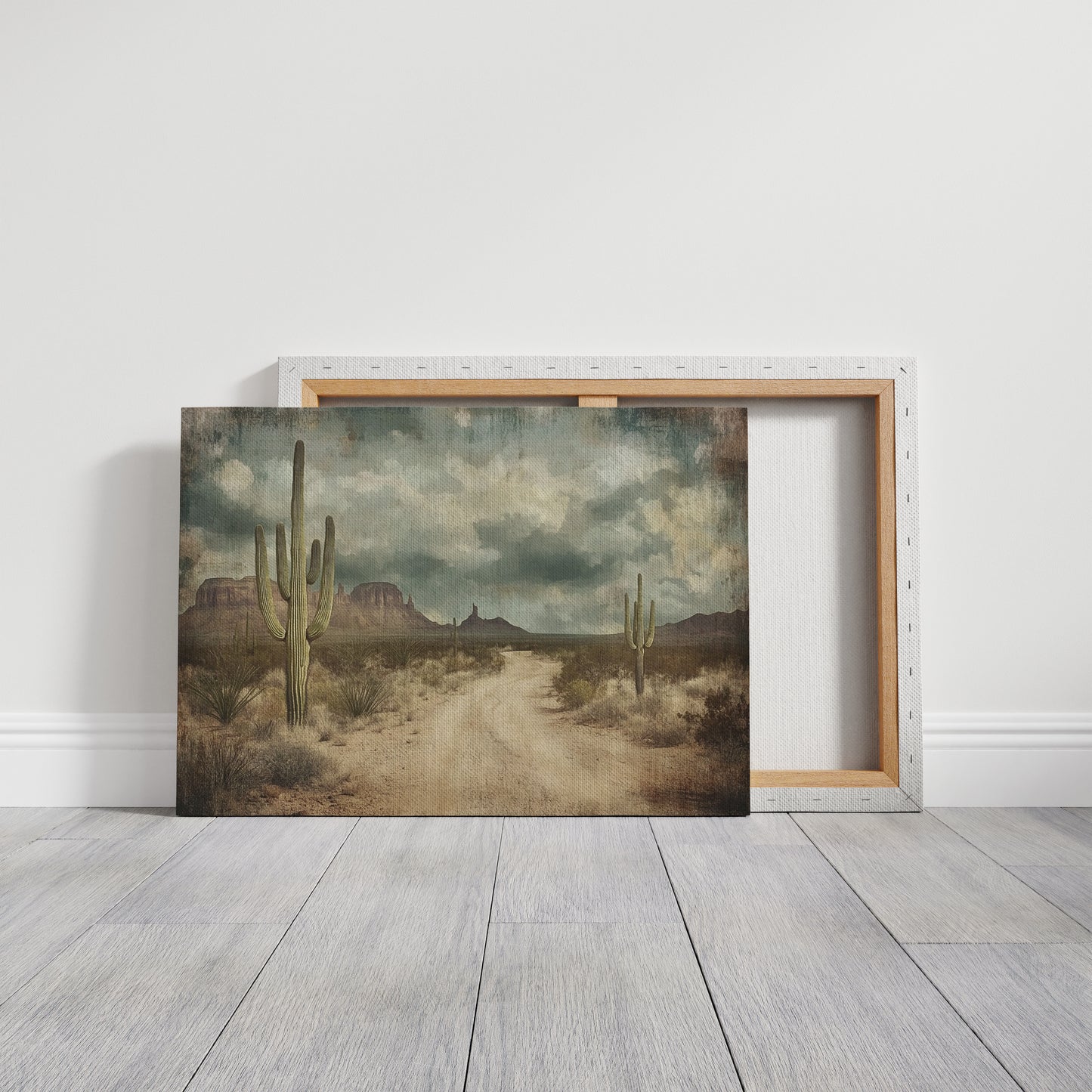 Rustic Desert Road – Vintage Western Landscape Wall Art Print