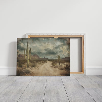 Rustic Desert Road – Vintage Western Landscape Wall Art Print