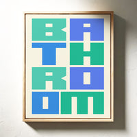Geometric Letters Dance In Mint Blue