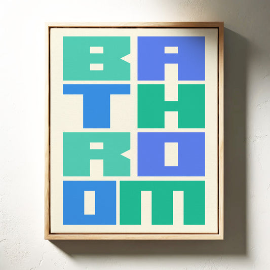 Geometric Letters Dance In Mint Blue