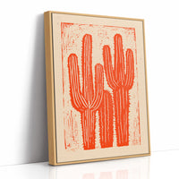 Saguaro Silhouette in Coral