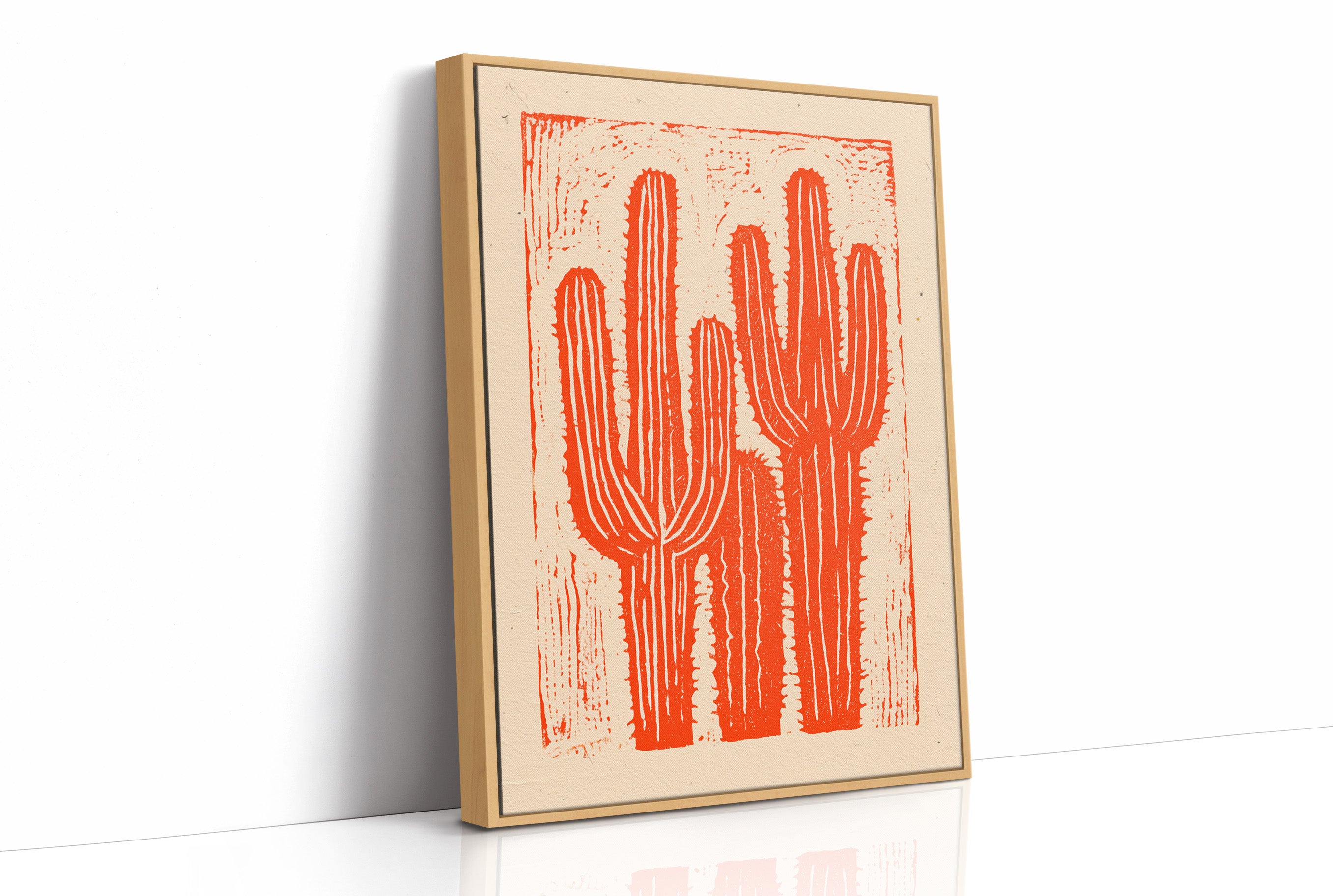 Saguaro Silhouette in Coral