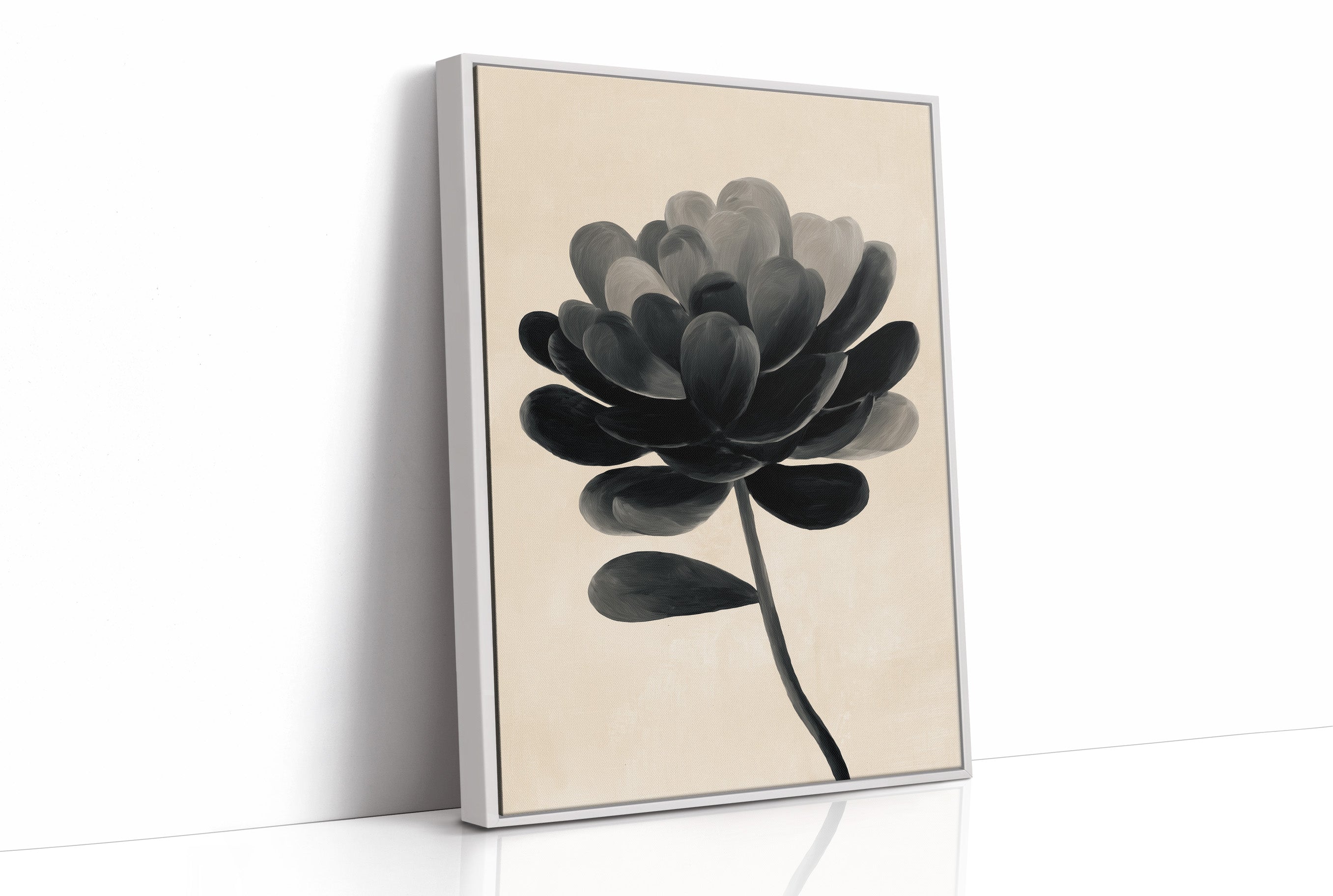 Monochrome Bloom in Shadowed Elegance