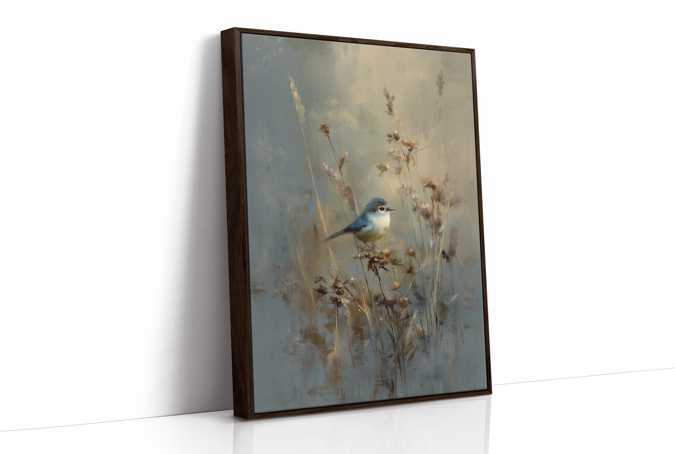 Blue Singer Among Autumn Reeds